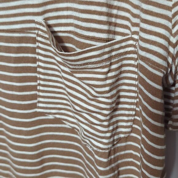 H. I. P. Brown/ Cream Striped Short Sleeve Shirt - Picture 3 of 6